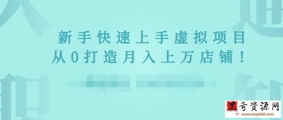 2022年虚拟项目实战指南，新手从0打造月入上万店铺【视频课程】