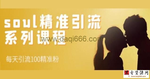 《SOUL精准引流系列课程》每天引流100精准粉