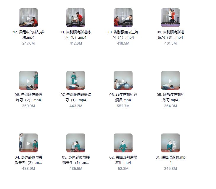 【瑜伽健身上新】【038 王媚_12节精讲安全缓解腰痛系统练习（私教通用版）】