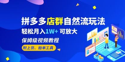 《拼多多店群自然流玩法》月入1W+ 保姆级视频教程