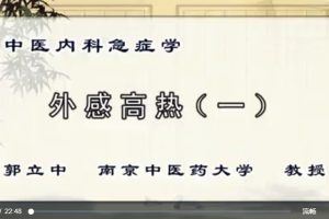中医内科急症学：郭立中-南京中医药大学（全17讲·完整版）