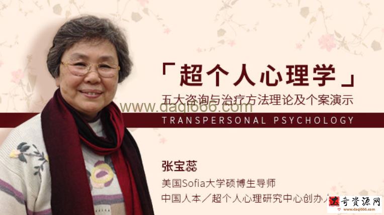 张宝蕊 超个人心理学 五大咨询与治疗方法理论及个案演示课程视频
