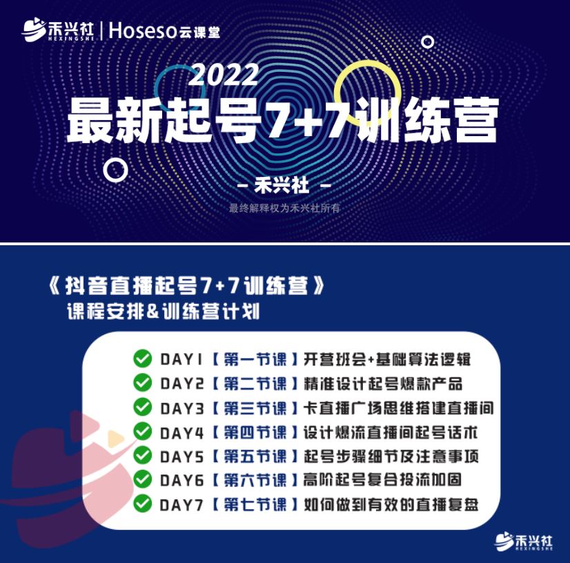 【短视频抖店蓝海暴利区2.0】【❤课程更新❤】 《T107禾兴社2022最新直播起号全新玩法》 限时14.9会员