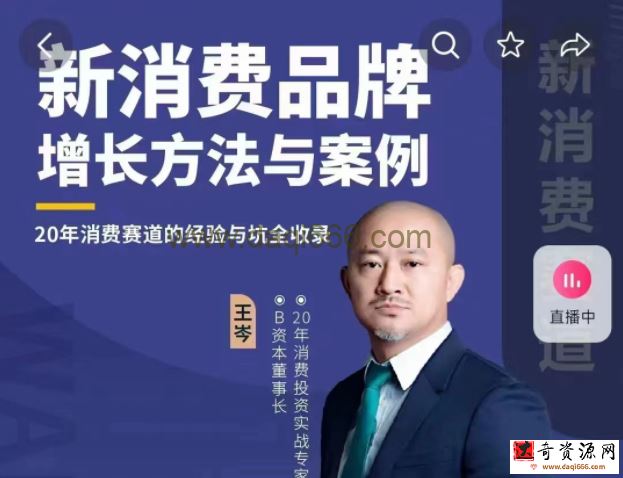 王岑：新消费品牌增长方法与案例（爆款视频课）_王岑3.0