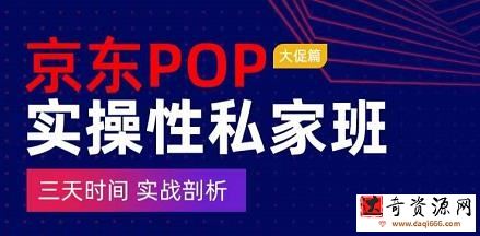 京东POP实操性私家班——大促篇，​三天时间，实战剖析-​原价4980
