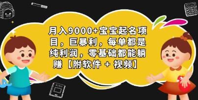 《宝宝起名项目》每单都是纯利润，0基础