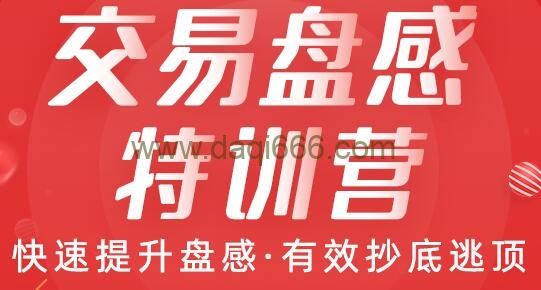 交易盘感特训营（259期）快速提升盘感，有效抄底逃顶