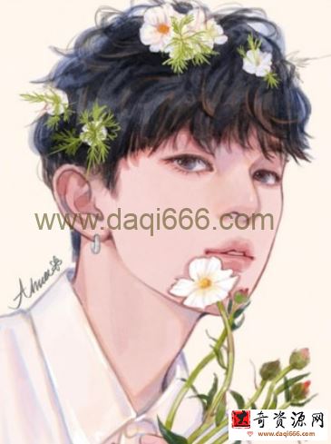 阿花水彩风男生头像ipad插画课2022年1月【画质不错有笔刷】