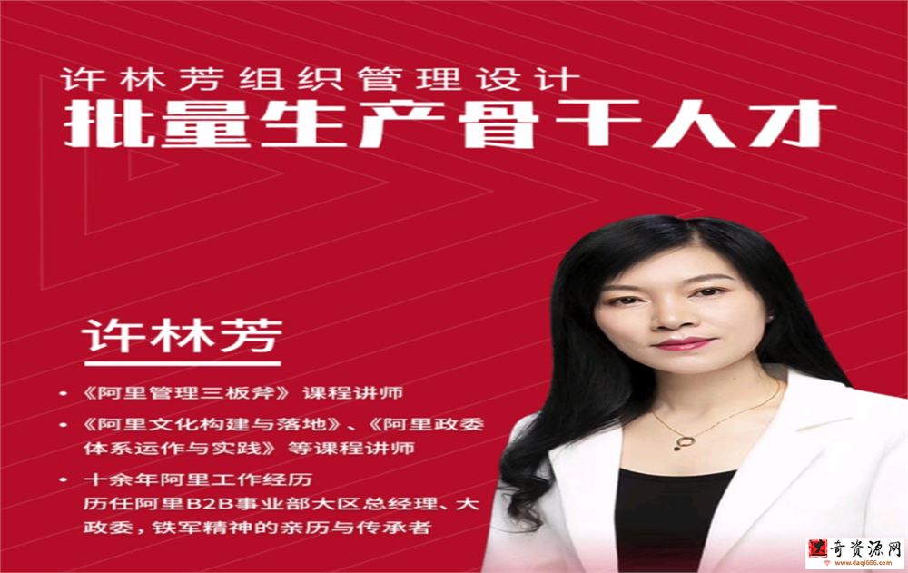 许林芳《批量生产骨干人才》组织管理设计