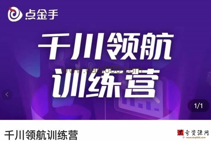 点金手千川领航训练营，干川逻辑与算法的剖析与讲解（原价999）