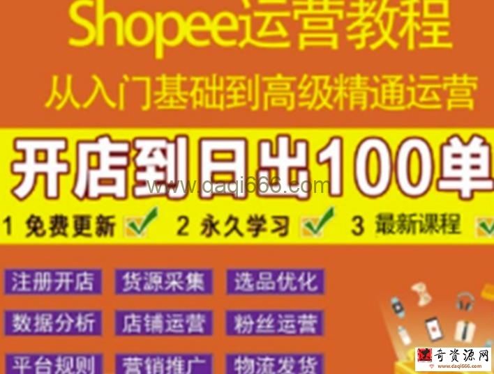 shopee运营教程：从入门基础到高级精通，跨境电商课程集合（全套课程）