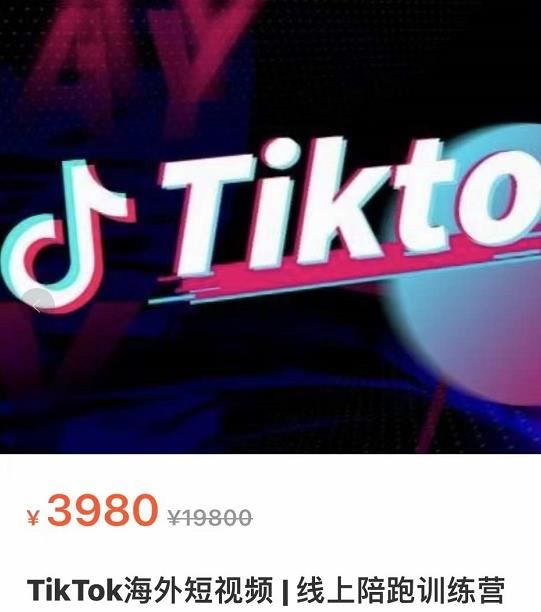 TikTok海外短视频 线上陪跑训练营3980