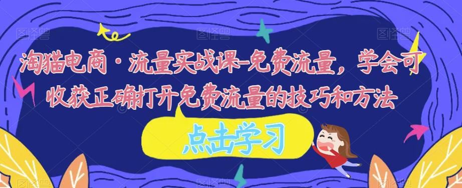 淘猫电商·流量实战课-流量，学会可收获正确打开流量的技巧和方法