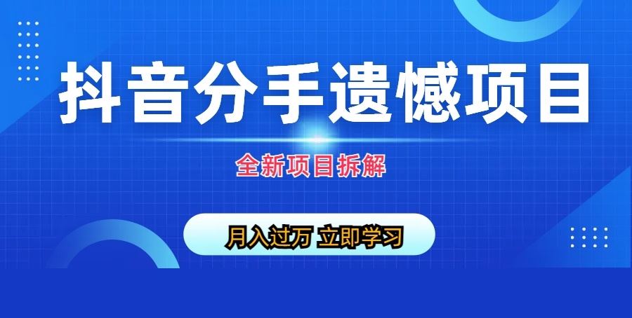自媒体抖音分手遗憾项目私域项目拆解