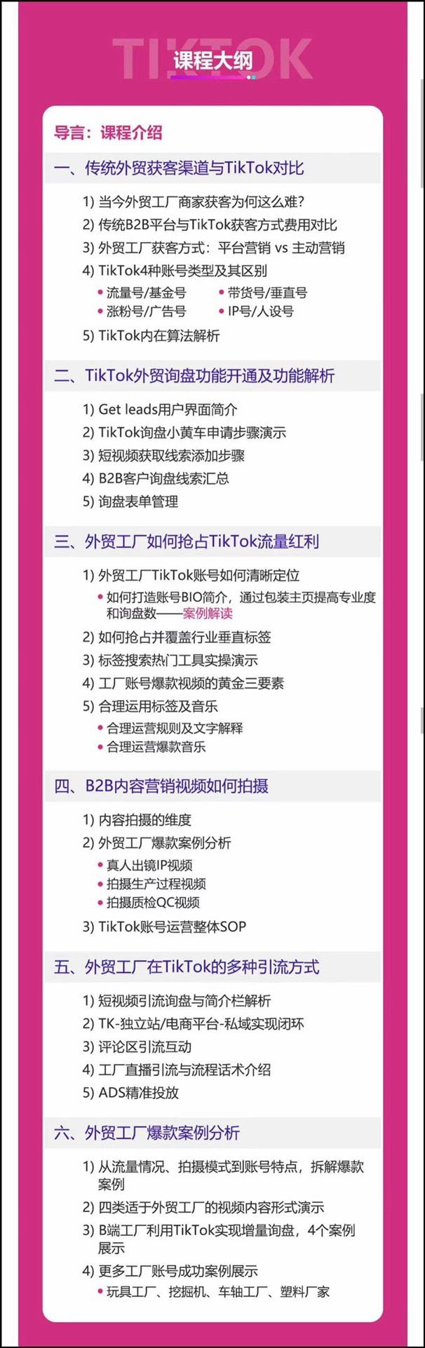 外贸工厂玩转TikTok，高效获客 多种引流方式与账号定位技巧 拆解爆款短视频打造成功案例！ 限时29.9????会员免费