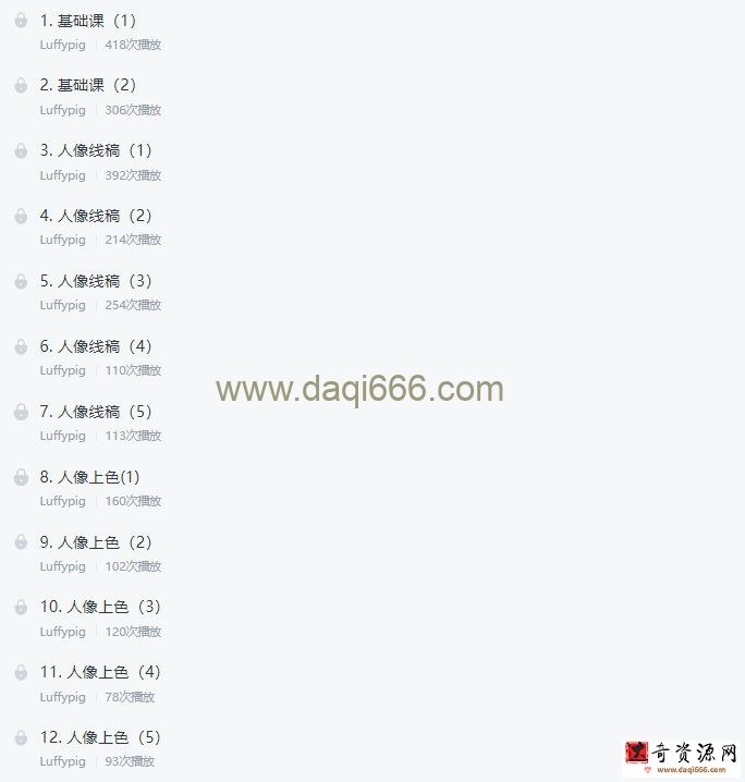 Luffpig2022年漫改头像团练第4期ipad插画课【画质还行有笔刷】