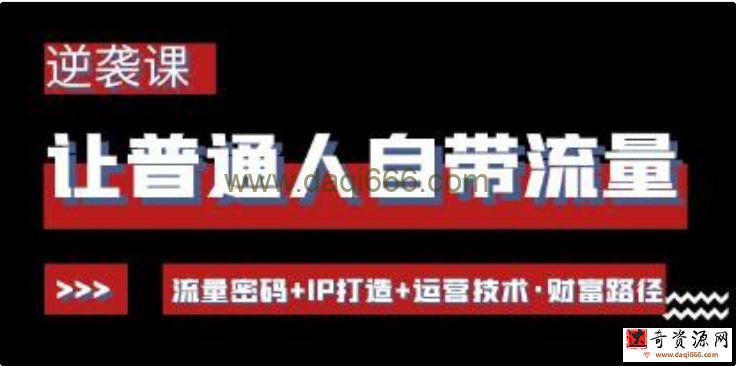《让普通人自带流量的逆袭课》流量密码+IP打造+运营技术·财富路径