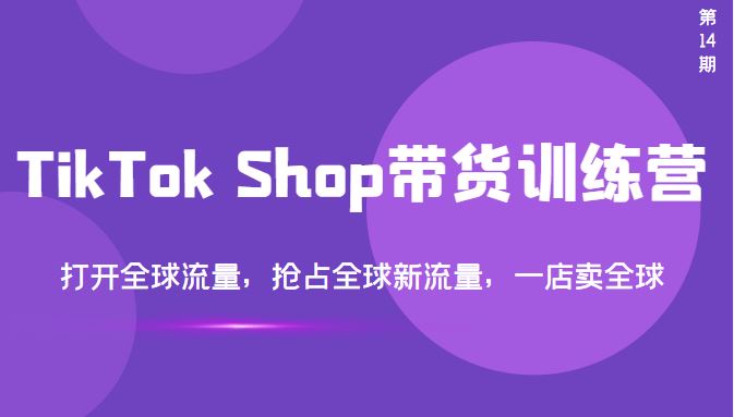 TikTok Shop 全球店带货训练营（第14期）4599