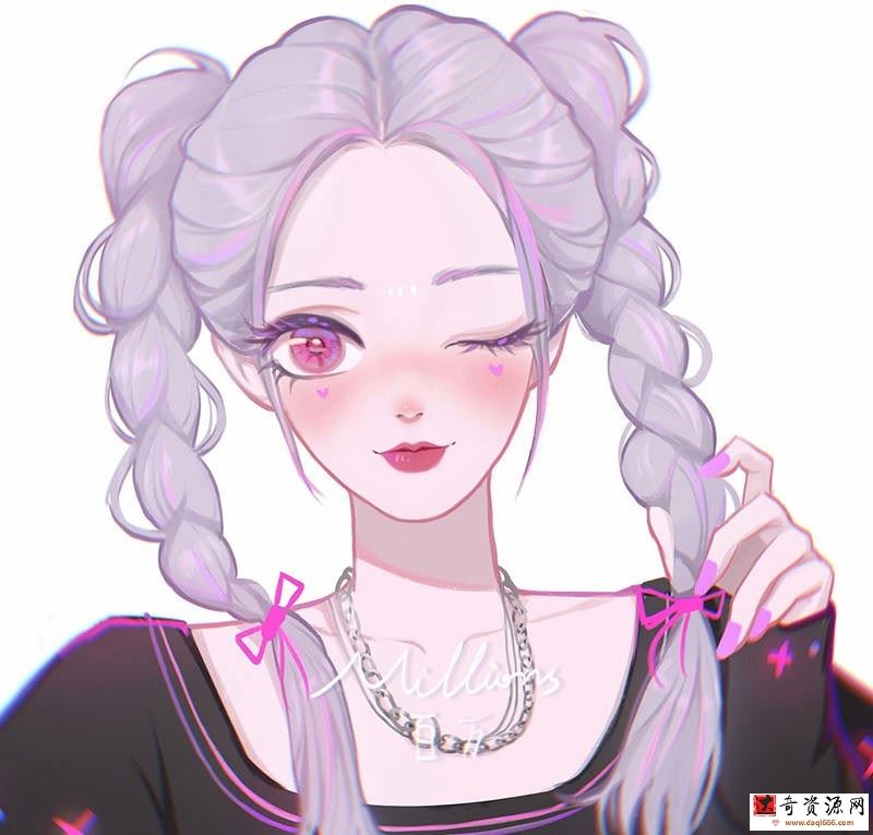 【MiLLions百万】 第二期少女头像团练ipad插画课【画质高清有笔刷素材】