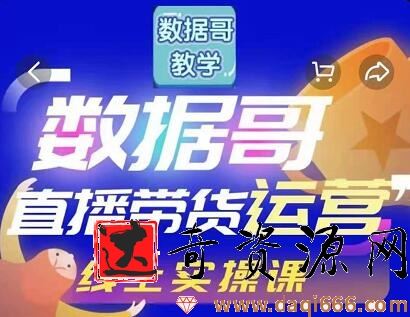 数据哥直播带货运营线上进阶课，让普通人也能靠直播赚钱