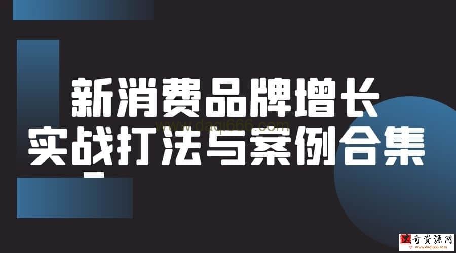 王岑讲新消费品牌增长实战打法与案例合集