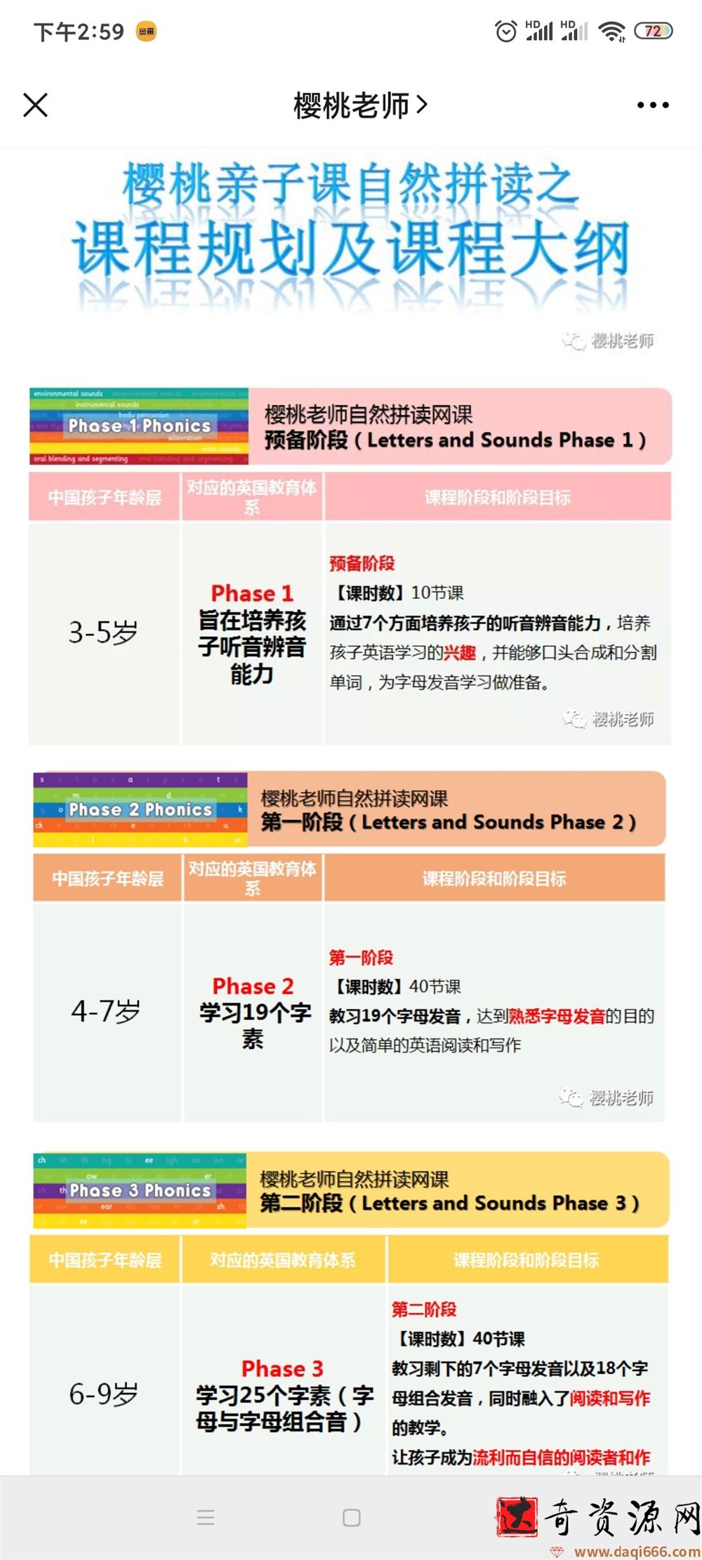 樱桃老师自然拼读网课