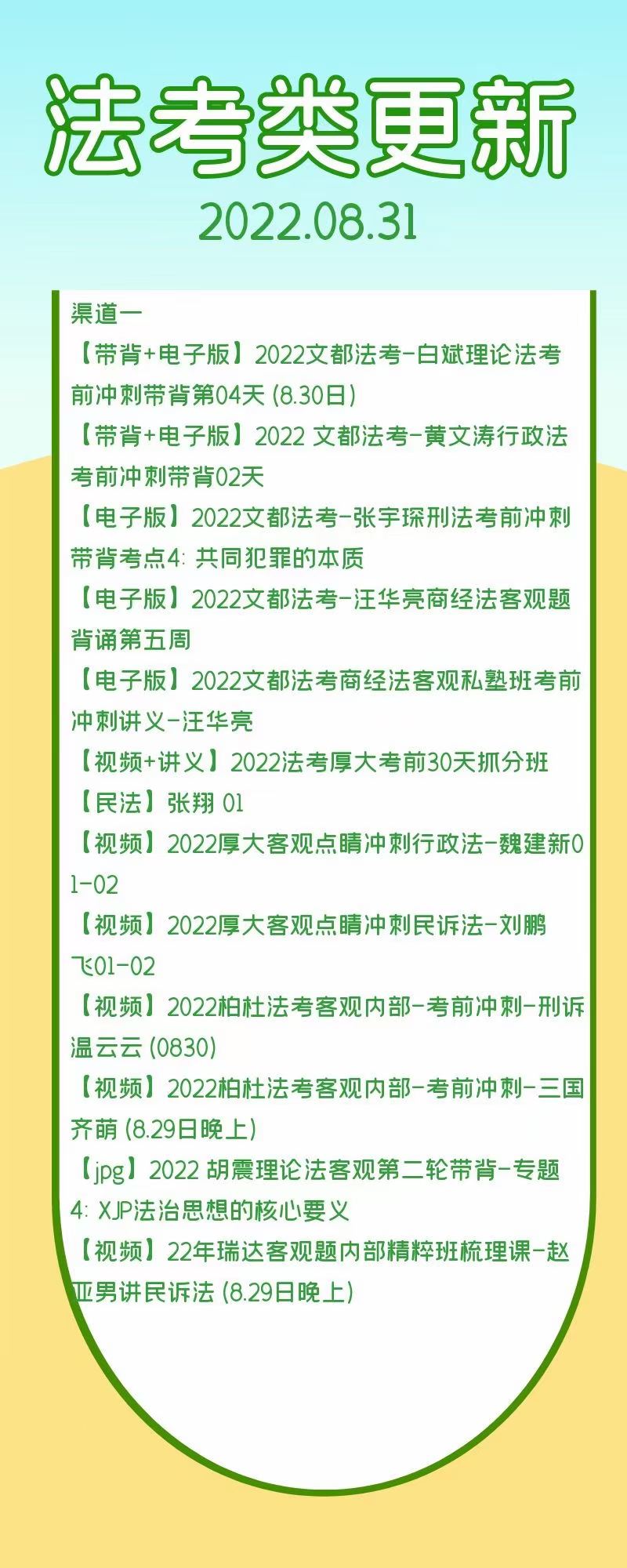 萌学院区08月31号更新 ????法考类