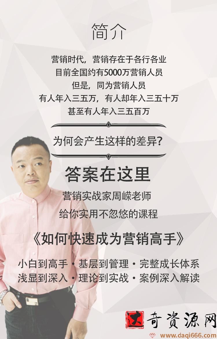 周嵘：如何快速成为营销高手