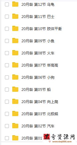 20个月宝宝早教游戏课程视频全套（56集）
