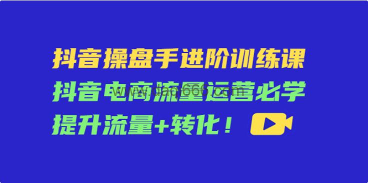 抖音操盘手进阶训练课,抖音电商流量运营必学提升流量+转化!