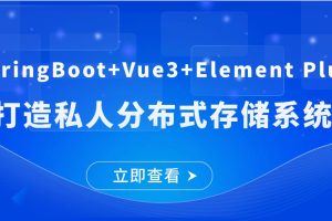 SpringBoot+Vue3+Element Plus打造私人分布式存储系统
