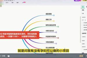 小红书备孕指南和胎教音乐资料一天赚300＋长期可做
