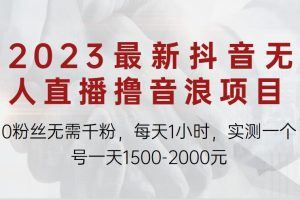 2023最新抖音无人直播撸音浪项目