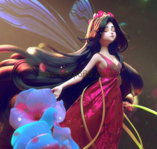 小花仙子风格化三维静帧全流程案例教学zbrush课程【画质高清有素材】