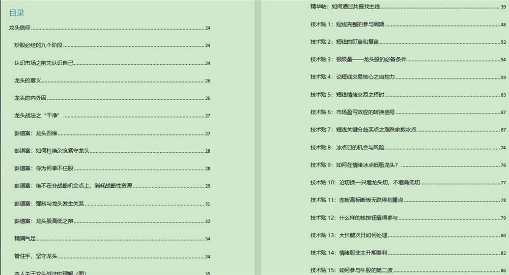 【龙头战法】Zarili龙头战法总结贴 1096页PDF文档