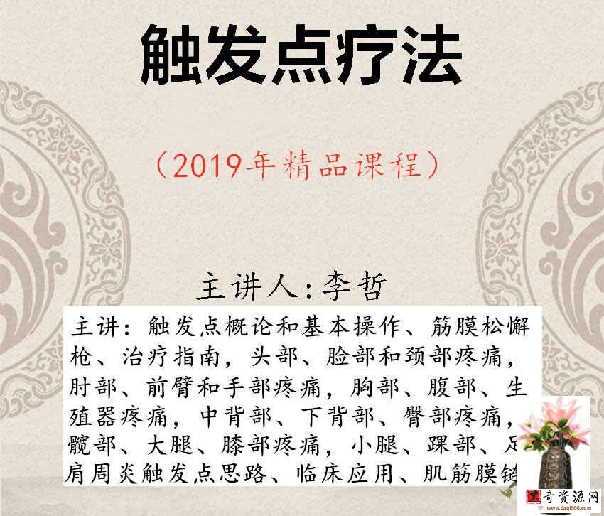 2019李哲触发点疗法视频