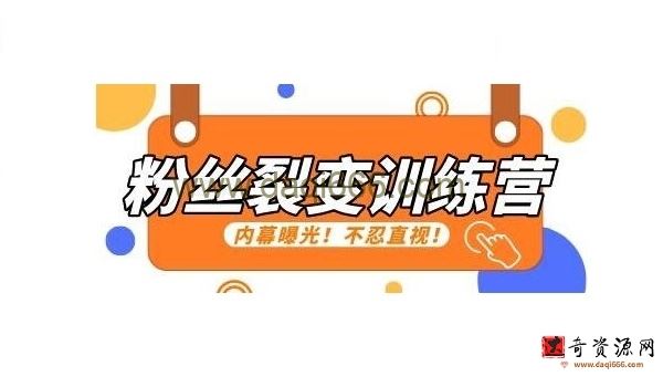 《粉丝裂变训练营》教你怎么样做到快速粉丝裂变