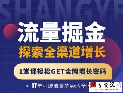 张琦：流量掘金探索全渠道增长，1堂课轻松GET全网增长密码