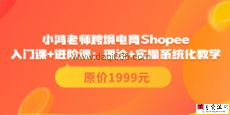 小鸿老师《跨境电商Shopee入门课+进阶课》理论+实操系统化教学