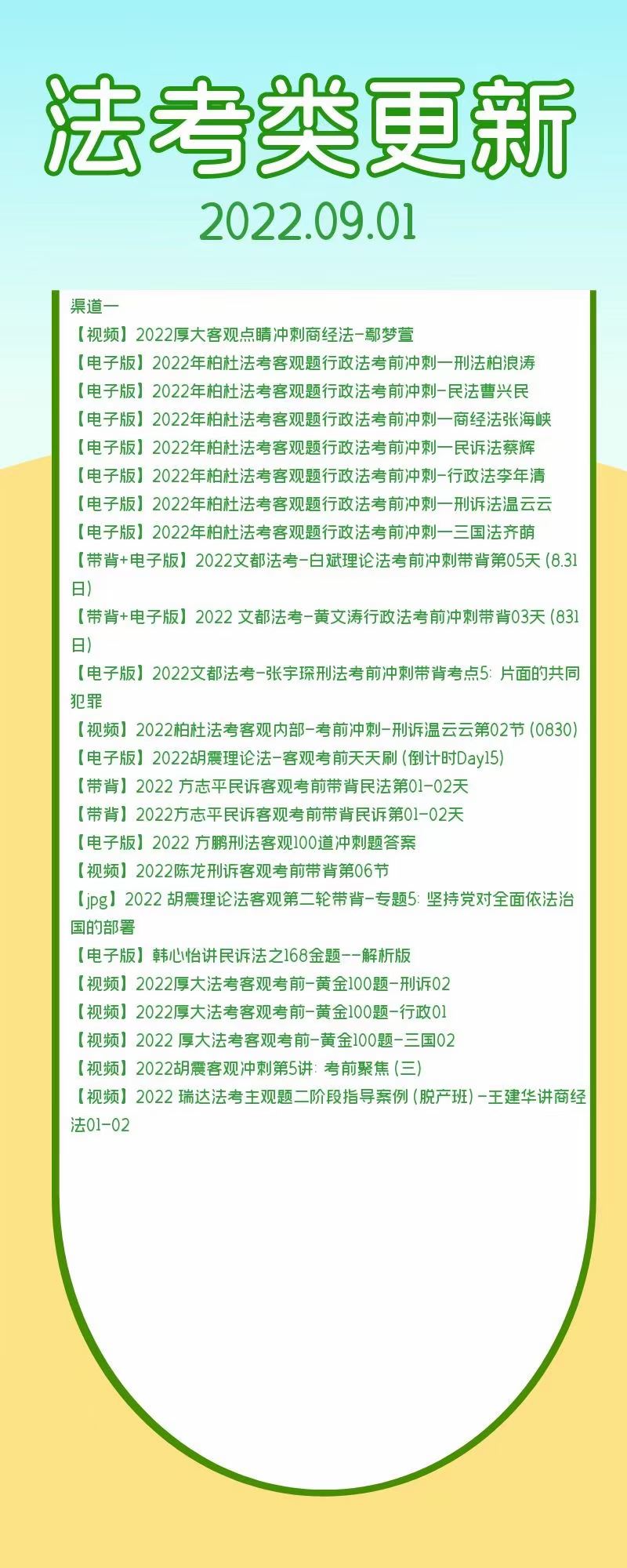 萌学院区09月01号更新 ????法考类