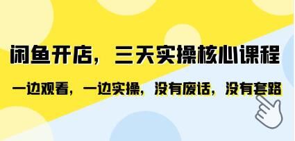 《闲鱼开店三天实操核心课程》一边观看，一边实操，没有废话