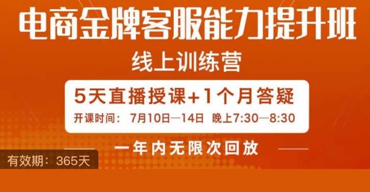 电商金牌客服能力提升班，提升客服能力是你店铺业绩的关键要素
