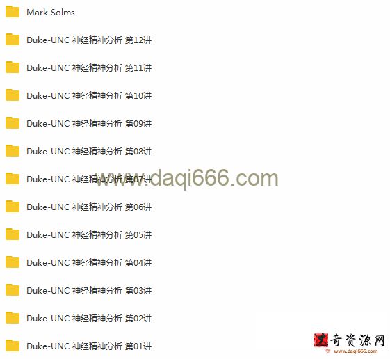 杜克+北卡罗来纳大学Duke-UNC神经精神分析：神经科学、哲学与心理治疗