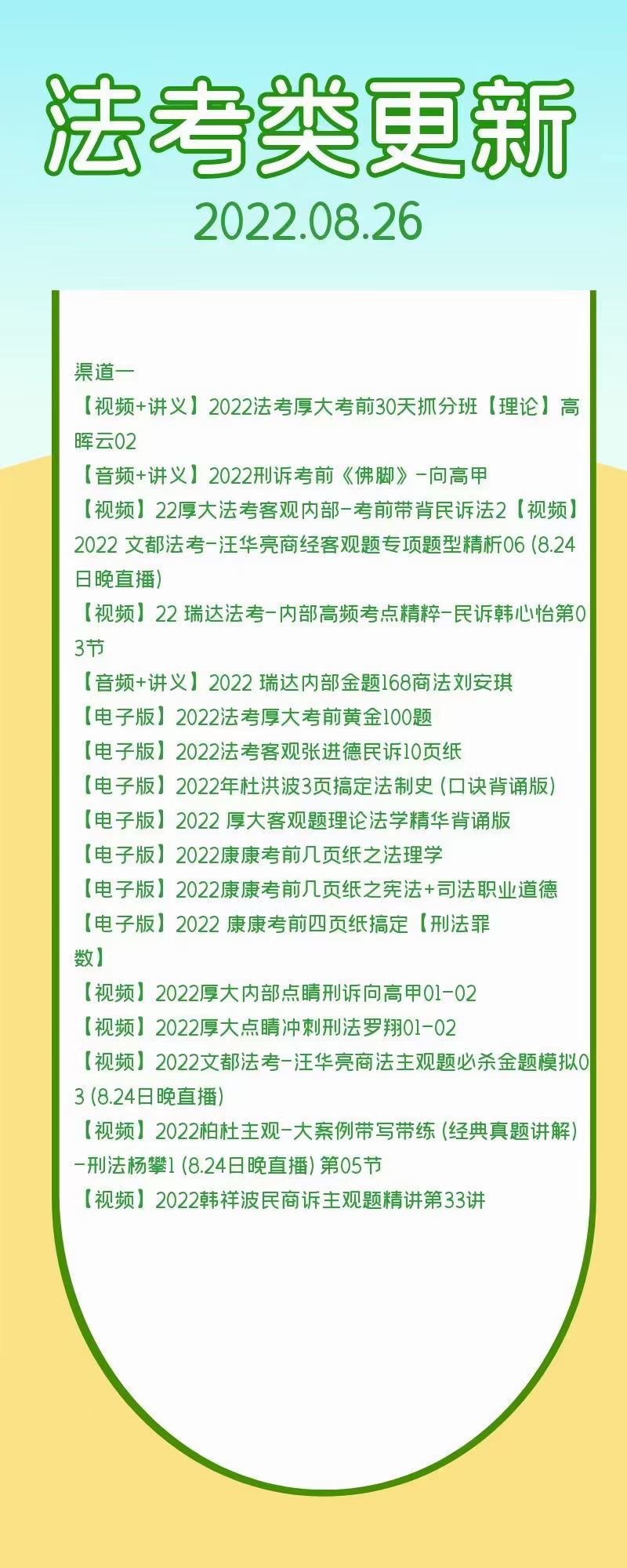 萌学院区08月26号更新 ????法考类