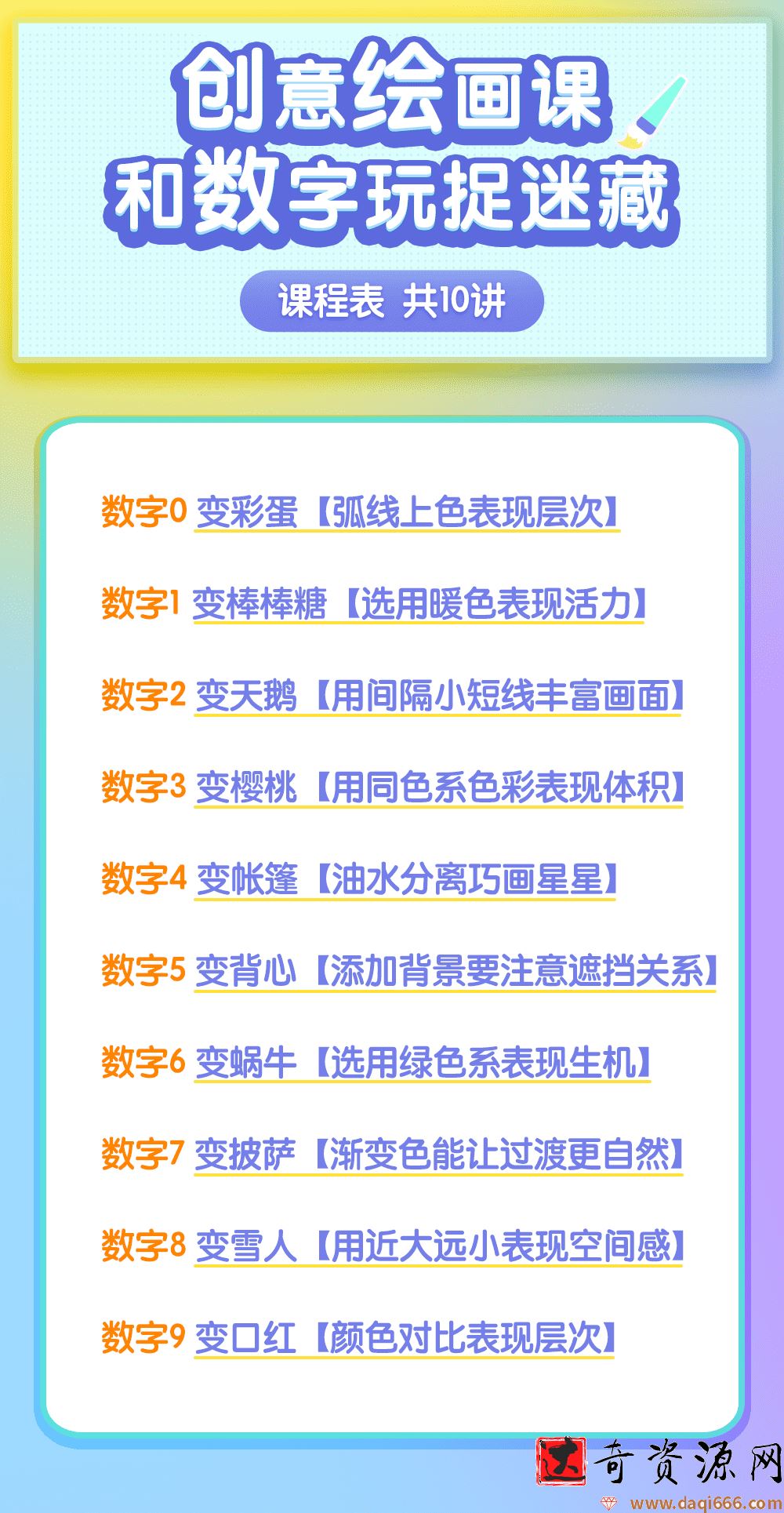 创意绘画课-和数字玩捉迷藏