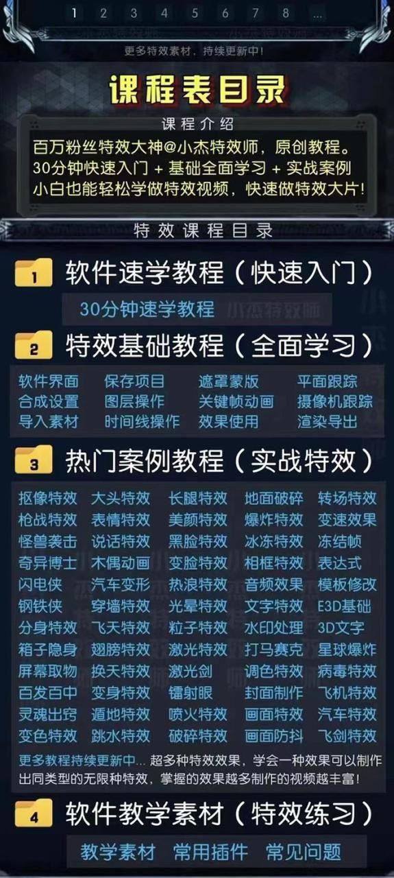 【短视频抖店蓝海暴利区】 【095 《从零快速学特效》软件+教程+素材（快速学习）】