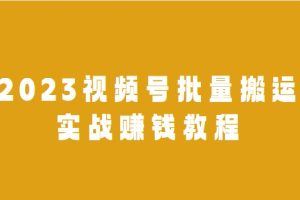 2023视频号批量搬运实战赚钱教程