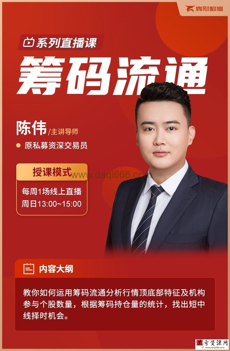 筹码流通系列直播课 2022